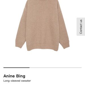 Anine Bing Beige Crew Neck Sweater